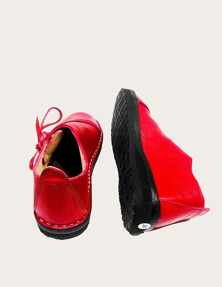 Unique Handmade Bold Red Leather Shoe - Slow Chic Fashion