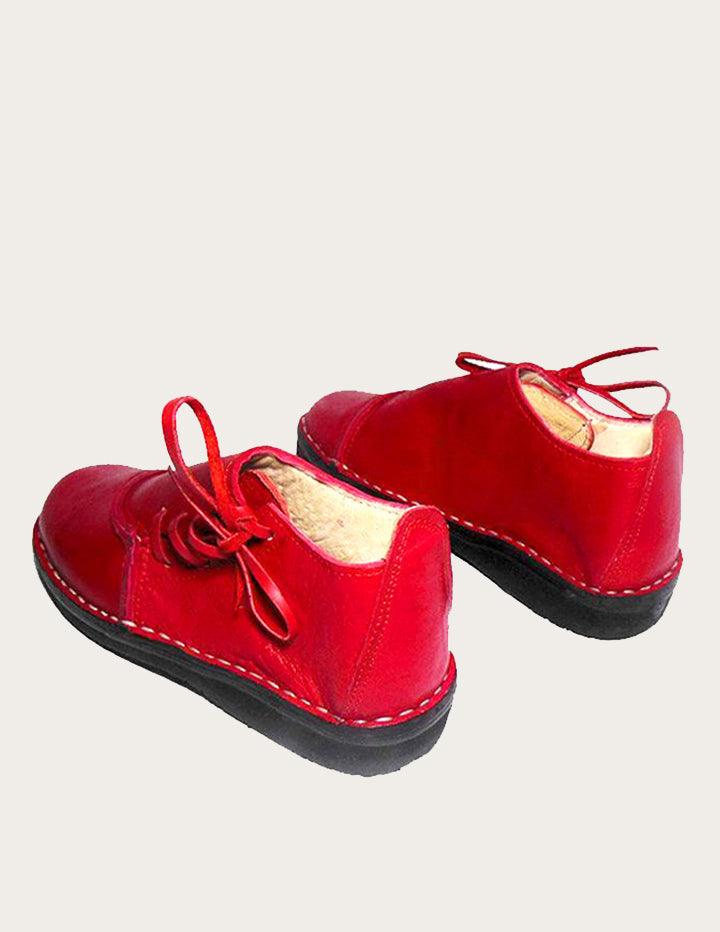 Unique Handmade Bold Red Leather Shoe - Slow Chic Fashion