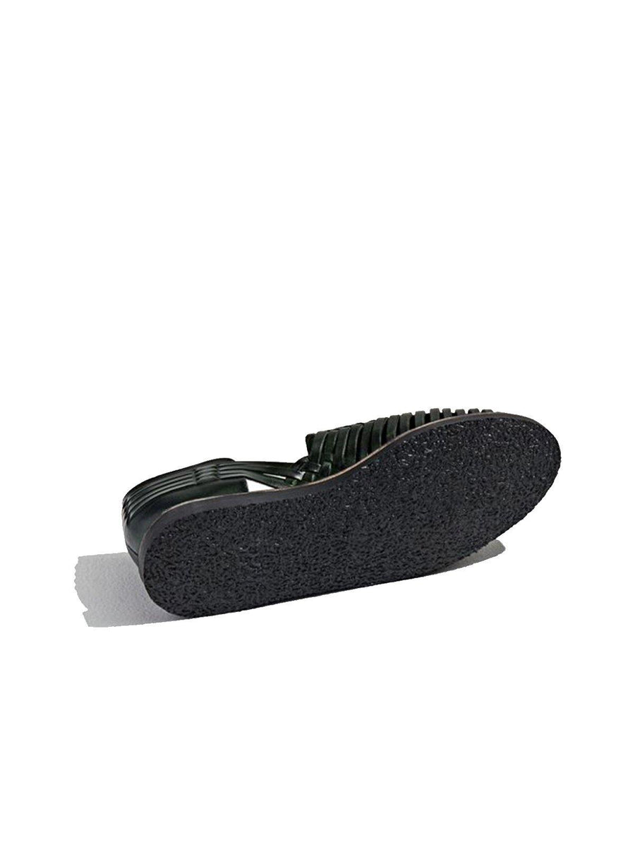 Black Genuine Leather Huarache Loafers. - Vintage Kernel