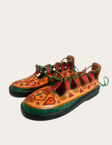 Qandisa genuine leather ghillie sandal hand-painted