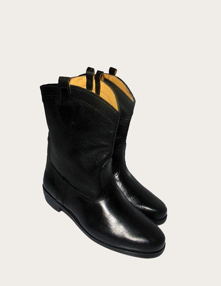 Genuine Leather Black Western Riding Boot. - Slow Chic Fashion