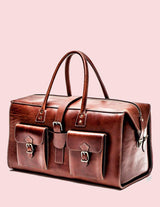 Genuine leather weekender bag