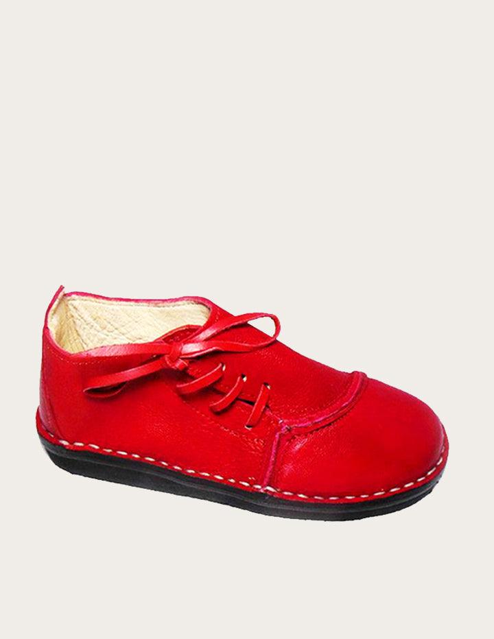 Unique Handmade Bold Red Leather Shoe - Slow Chic Fashion