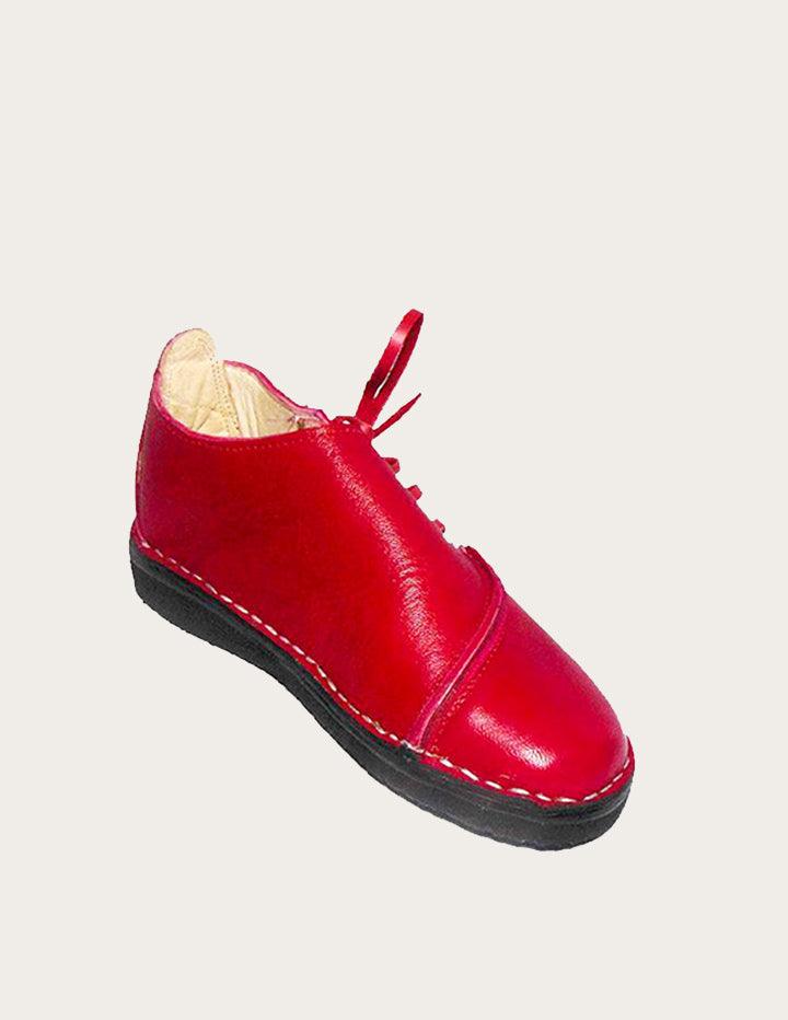 Unique Handmade Bold Red Leather Shoe - Slow Chic Fashion