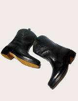 Black leather riding boot
