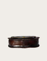 Burgundy suede leather shoulder bag