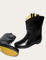 Black leather riding boot