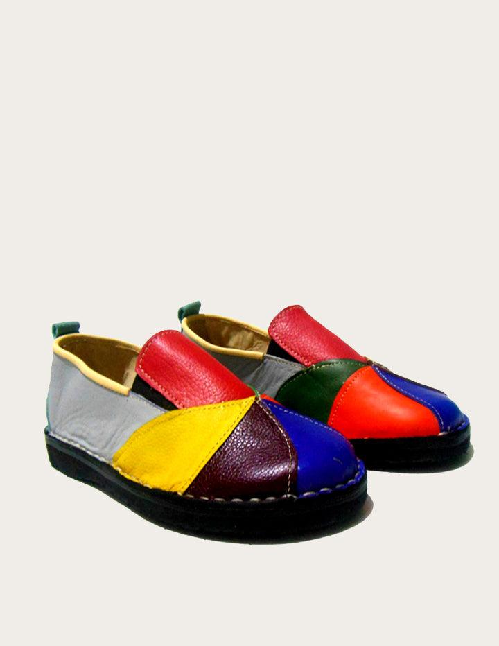 Brenda, Women's Patchwork Leather Shoes - Slow Chic Fashion