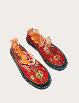 Qandisa genuine leather ghillie sandal hand-painted
