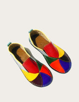 Brenda full-grain leather moccasin patchwork