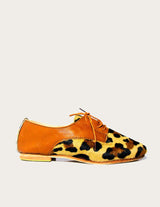 Zina tanned leather derby shoe leopard pattern