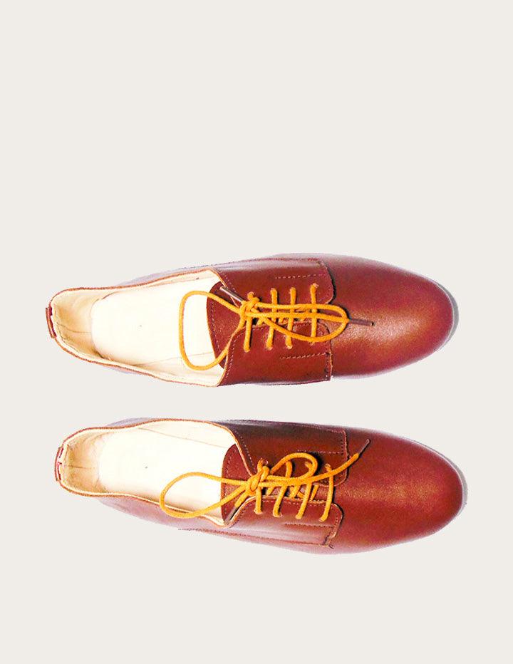 Handmade Brown Leather Dancing Derby Shoe - Slow Chic Fashion
