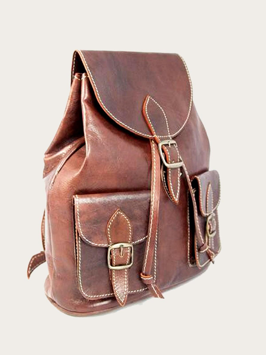 Brown Handcrafted Genuine Leather Rucksack - Slow Chic Fashion
