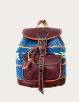 Leather and vintage kilim backpack with kilim