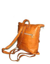 Minimalist goat leather roll-top backpack