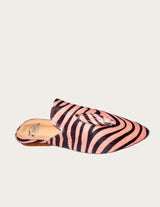 Suede leather mule leopard pattern
