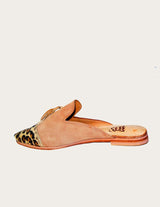 Genuine leather mule with tassel