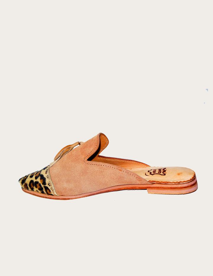 Woman Leopard Designer Slip on Mules with Tassel - Slow Chic Fashion