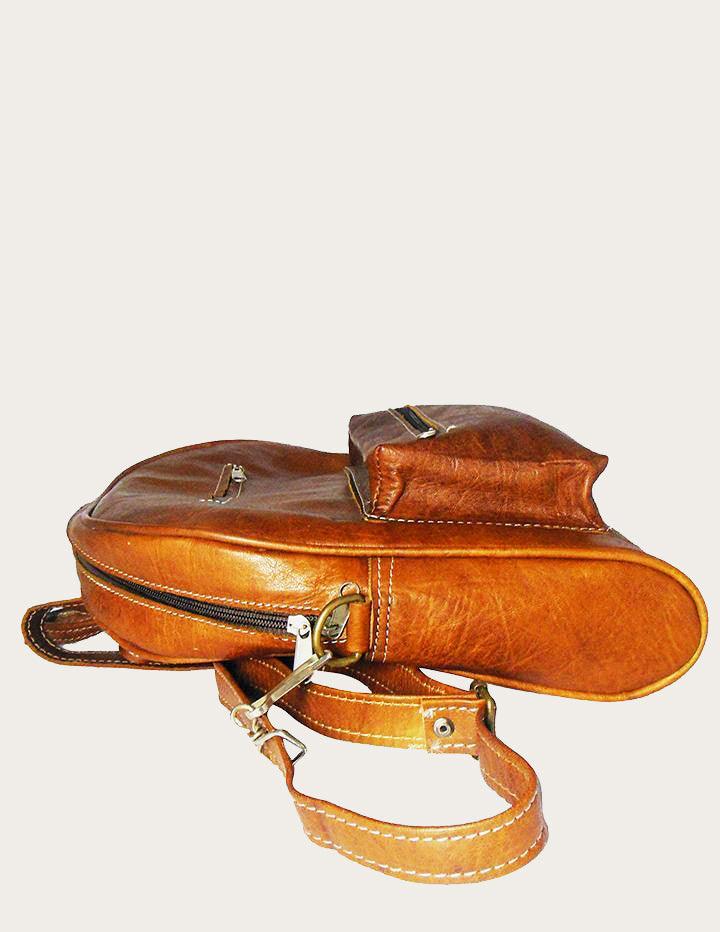 Elegant Functional Handmade Leather Backpack in Brown - Slow Chic Fashion