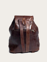 Leather and vintage kilim backpack with kilim