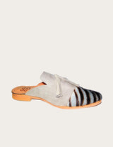 Pony hair leather mule leopard pattern