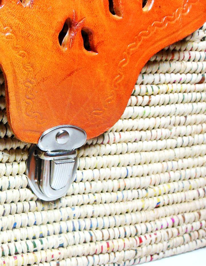 Handwoven Moroccan Raffia Shoulder Bag - Vintage Kernel