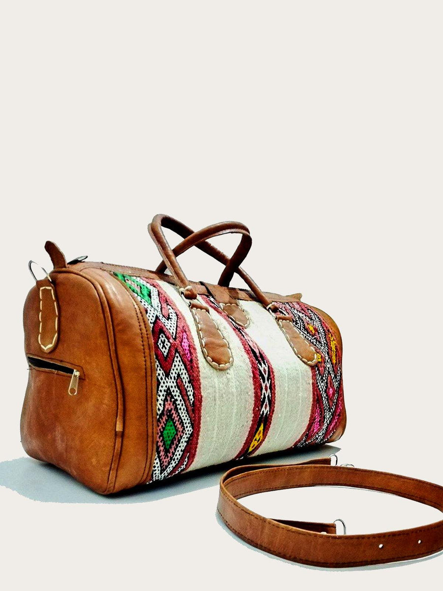 One of a kind Travel Bag, Kilim n Leather - Slow Chic Fashion