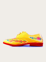 Hand genuine leather derby shoe hand-painted