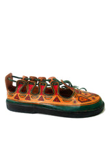 Qandisa genuine leather ghillie sandal hand-painted