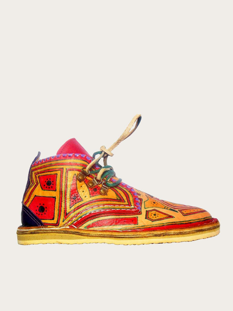 Custom Painting Handmade Leather Ankle Boot - Slow Chic Fashion