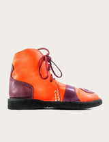 Genuine leather ankle boot with spiral motif