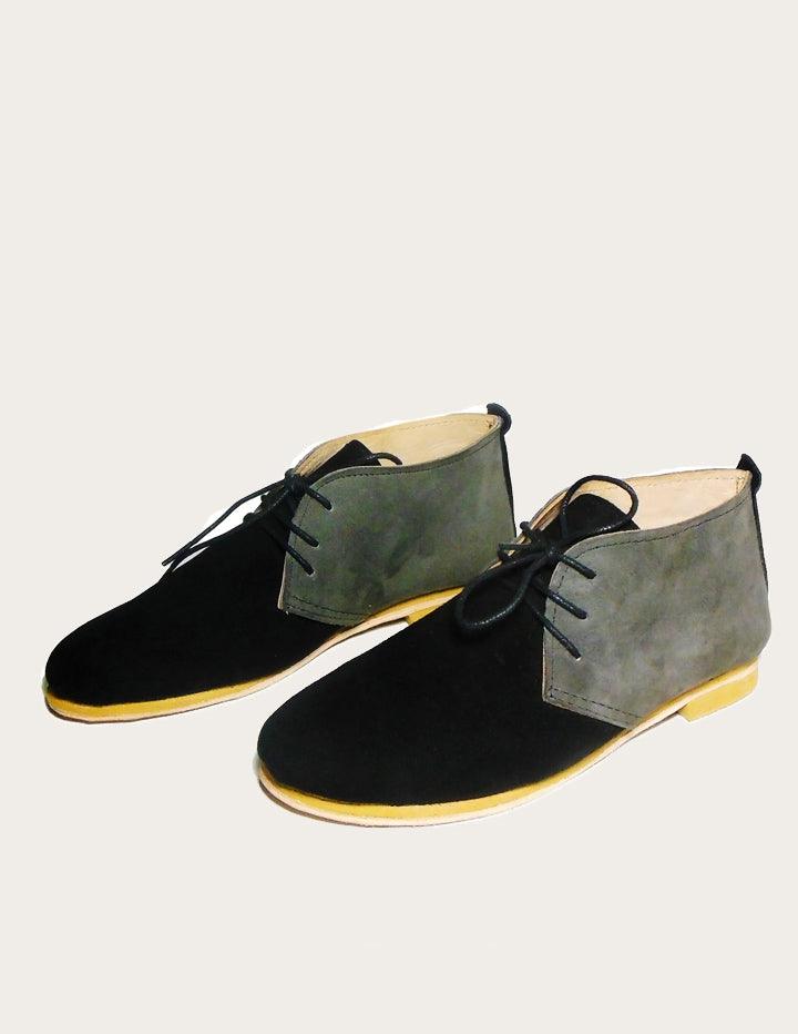 Gris n Black Chuka Boot Handmade of Suede Leather - Slow Chic Fashion