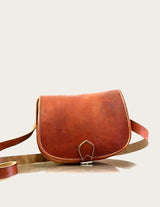 Blue leather shoulder bag