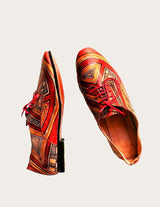 Hand-painted genuine leather derby shoe hand-painted