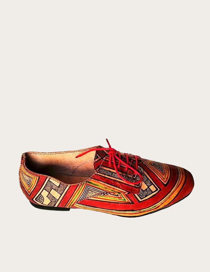 Handpainted Leather Derby Shoe - Slow Chic Fashion
