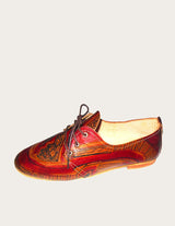 Hand genuine leather derby shoe hand-painted