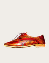 Hand genuine leather derby shoe hand-painted