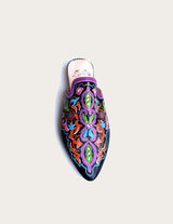 Hand genuine leather mule hand-painted