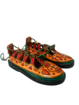 Qandisa genuine leather ghillie sandal hand-painted
