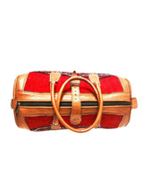 Red and vintage kilim weekender bag with kilim