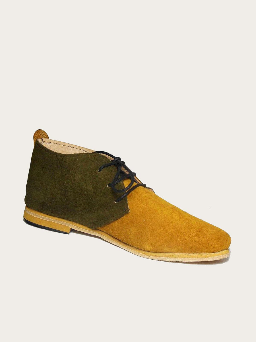 Mustard Brown Chuka Boot Handmade of Suede Leather - Slow Chic Fashion