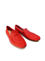 Mocassins en raphia tissé à la main rouges pour hommes