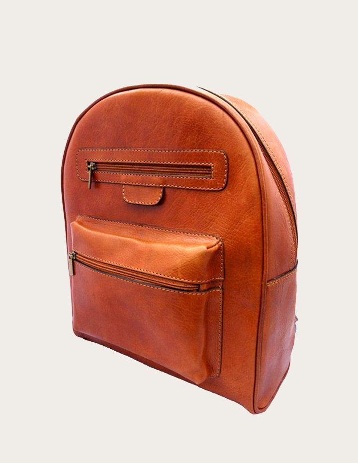 Simple Rounded Leather Backpack - Slow Chic Fashion