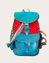 Blue and vintage kilim backpack with kilim