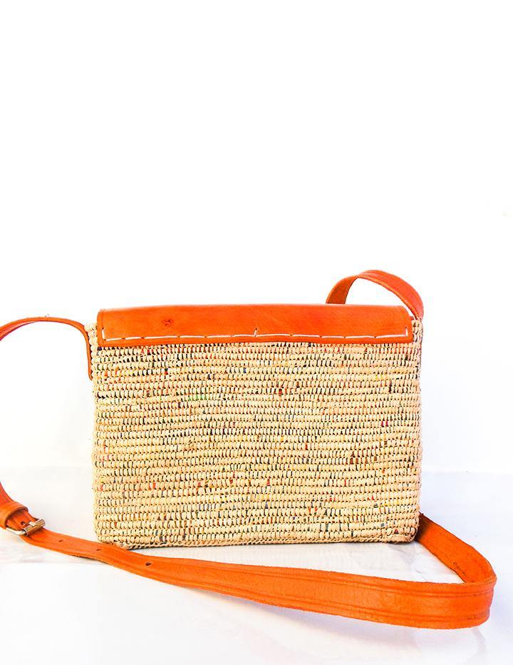 Handwoven Moroccan Raffia Shoulder Bag - Vintage Kernel